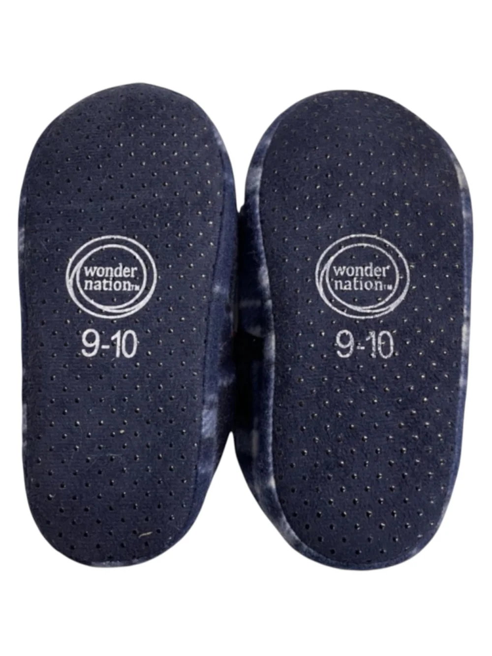 Boys Plaid Fleece Slippers Toddler Size 9 10 Blue Fleece Slip Resistant NWT